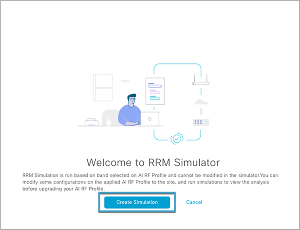 Create Simulation button on RRM simulator