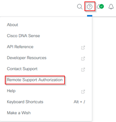 Select Remote Support Authorization