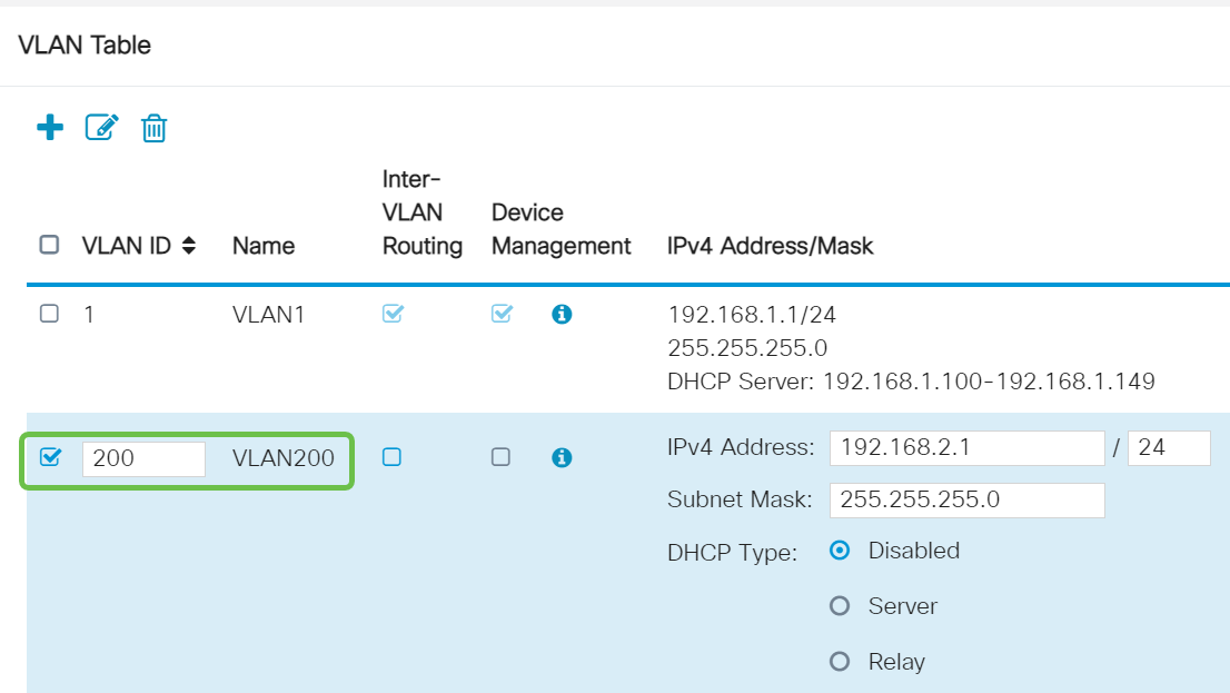 Enter the VLAN ID that you want to create and a Name for it. The VLAN ID range is from 1-4093.