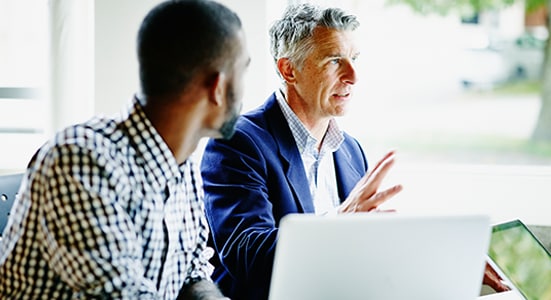 Two men in a business meeting